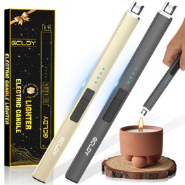 2 Pack Electric Candle Lighter, Stocking Stuffers for Women Men Adults, Birthday Gift for Women Mom Wife Sister Men, Long Electronic Rechargeable USB Lighter for Candle Grill Camping Home BBQ Kitchen