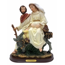 GCK Journey to Bethlehem The Pilgrims La Posada Mary Joseph w Donkey 6'' Inch Statue Imagen Peregrinos a Belen Multicolor 2808-6