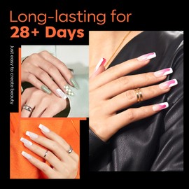 Modelones Nail Tips, 216 Pieces, Full Cover Nail Tips Set, Soft Gel Tips Set, Pre-Buff PMMA Resin Nail Tips, Artificial Nails for Sticking, Nail Art, DIY, Medium Squares