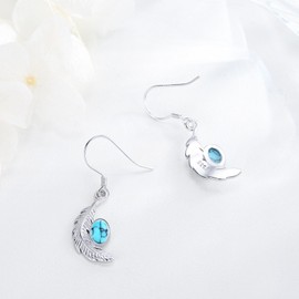 Red Cardinal Earrings 925 Sterling Silver Bird Drop Moonstone Earrings Animal Earrings Jewellery Gifts for Women Girls, Sterling Silver