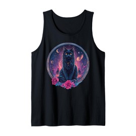 Crystal Witchy Cute Kawaii Pastel Goth Black Cat Moon Phases Tank Top