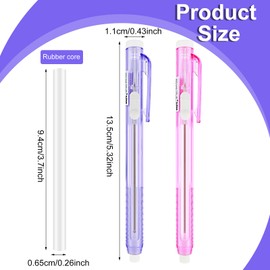 2pcs Mechanical Eraser Pens with 6pcs Replacement Eraser Pen Refills,Ymapinc Retractable Pen Style Erasers,Retractable Eraser for School Office Home Writing Painting Sketching Students