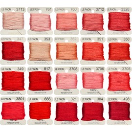 Premium Rainbow Color Embroidery Floss bobbins - Cross Stitch Threads - Friendship Bracelets Floss - Crafts Floss -20 Bobbins Six Strand Embroidery Floss Thread, Medium Melon Gradient