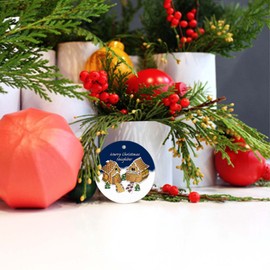 XIAGEANA Christmas Ornaments 2024-Gift for Neighbors Friendship Ornament Gingerbread House Keepsake Holiday Present Xmas Tree Decorations Ornament Flat Circle Ceramic Ornament 3In