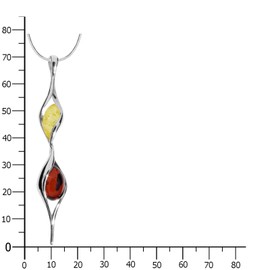 Ostsee-Schmuck Juna Necklace with Pendant 925/000 Silver Amber, Amber