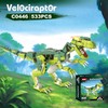 Velociraptor Dinosaur Building Toy Set, Jurassic Velociraptor Mongoliensis with Movable