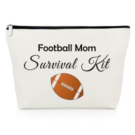 Football Mum Gifts Soccer Mom Gifts Makeup Bag Thank You Gifts for Football Team Leader Teacher Football Coach Gifts for Women Cosmetic Bag Football Player Gifts Christmas Birthday Gifts Travel Pouch