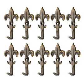 dophee 10Pcs Vintage Wall Mounted Hanging Hooks, Decorative Key Hooks Hangers with Screws for Towel Coat Bag Hat Handbag Clothes, 46x25mm/1.81"x0.98"