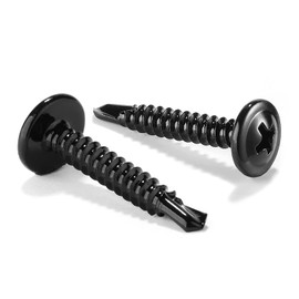 #8 x 1 Sheet Metal Screws 500PCS 410 Stainless Steel Truss Head Fast Self Tapping Screws Black Oxide by SG TZH