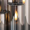 Girimax Grey Glass Flameless Candles with Remote, Flickering LED Votive