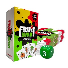 Blakruut Games Fruit War, A Family Friendly Game That is a Twist on The Classic Game of War, with Quicker Game Play, Intense Battles and Fun Character Designs. Up to 4 Players Ages 8+ (White)