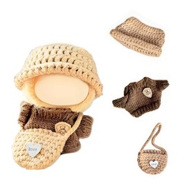 Pack of 3 Clothing for 17 cm Labu Plush, Pop-La-bu DIY Doll Clothes, Cute Clothes, Plush Doll Clothes for Bu-bu Doll, Cuddly Toy Clothing Outfit for Collectors, Children's Gifts (Clothing Accessories