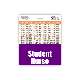 Student Nurse Badge Buddy Horizontal w/Height & Weight Conversion Charts (Oversized, Purple)