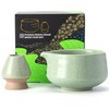 TEANAGOO Matcha Schale mit Ausgießer,Keramik Matcha Schale und Schneebesen Halter,2