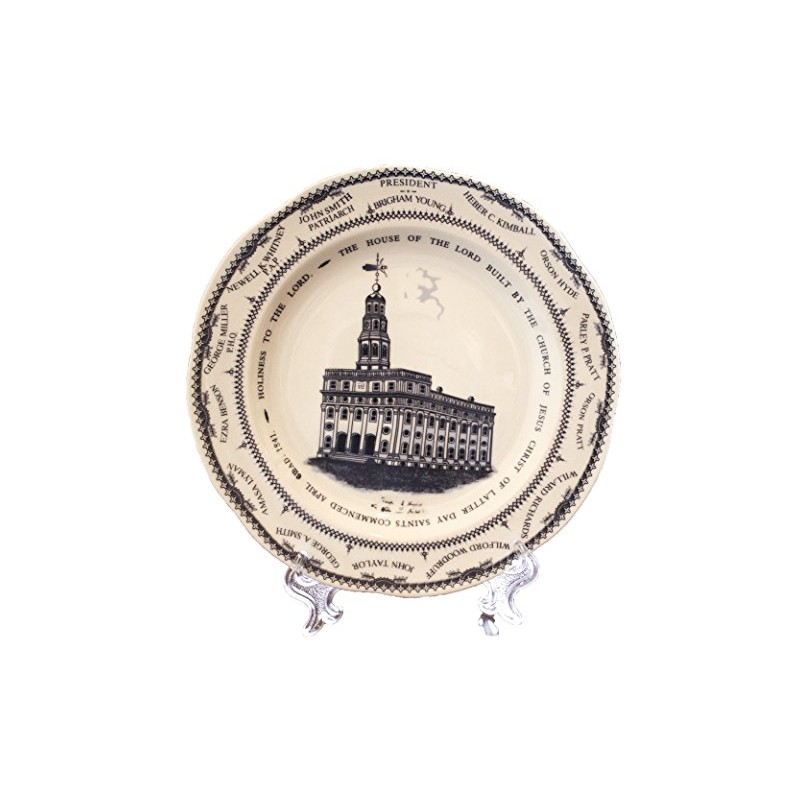 One Moment In Time P6 Nauvoo Temple Blue White China/Easel