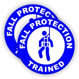 Unbranded/Generic pair - Fall Protection Trained Hard Hat Stickers \ Helmet Harness Decals Labels