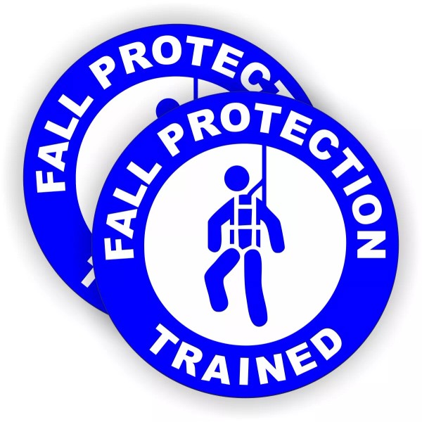 Unbranded/Generic pair - Fall Protection Trained Hard Hat Stickers \