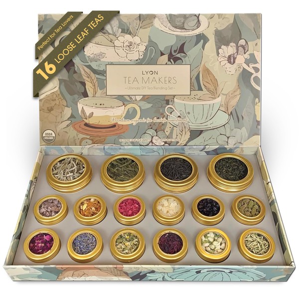 Lyon DIY Tea Blending Set-16 Tin Variety Pack-Premium Herbal Tea