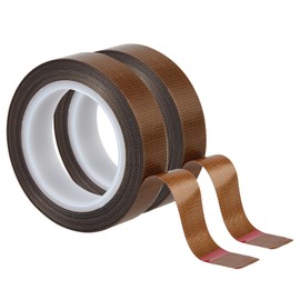 QIEOTE Low Friction Drawer Slide Tape - 2 Rolls 1/2" x33FT, Squeak Resistant & Abrasion Resistance Surface Protection Tape for Furniture, Tools,Wood,Drawer,Cabinet,Curtain(Brown)