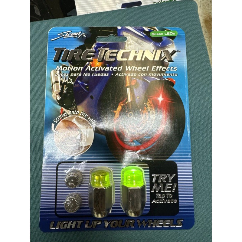 Tireflys UV Blue Motion Activated Valve Stem Lights Brand New