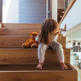 House, Home and More Set of 15 Skid-Resistant Carpet Stair Treads - Chocolate Brown - 8 Inches X 30 Inches