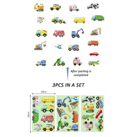 1 Set of Cartoon Engineering Car Stickers, Creative Luminous Stickers, Children's Room Decorative Wall Stickers, Home Accessories.