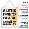 Positive Affirmations Sign - A Little Progress Each Day Can