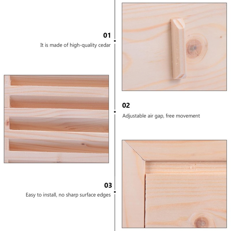 IWOWHERO 1set Sauna Ventilation Panel Cedar Shutter Air Vent Grille