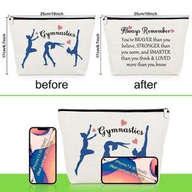Gymnastics Makeup Bag for Women Gymnastics Lover Gifts Inspirational Gifts for Sports Lovers Daughter Best Friend Sister Cosmetic Bag Christmas Birthday Present Gymnast Graduation Gift Travel Pouch