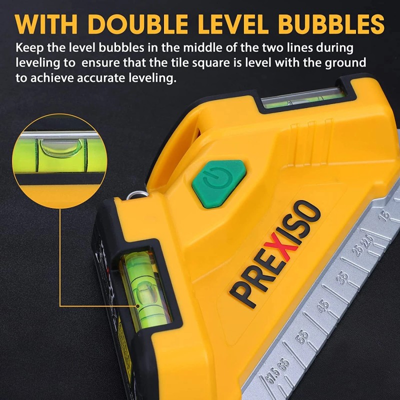 PREXISO Square Laser-65Ft Green Beam Floor Tile Laser Level With