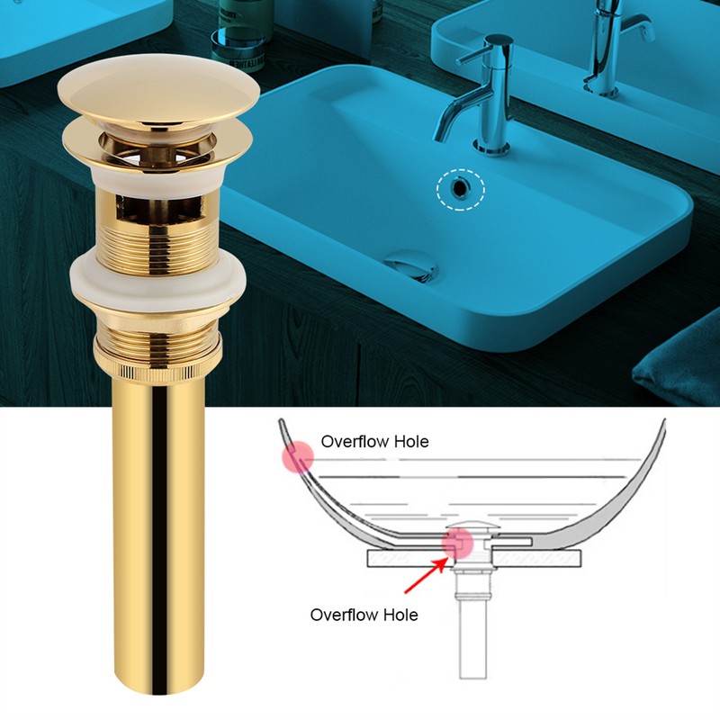 Kitchen Bathroom Basin Sink Solid Brass Pop Up Drain Stopper