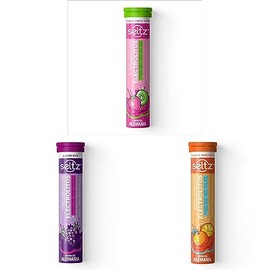 SELTZ Kit Electrolitos Tableta Efervescente, Sabores fresa kiwi, uva y naranja, 39 Tabletas, 3 Pack                                                   