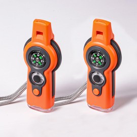 Emergency Survival Function Whistle, Outdoor Multifunctional Tool Safety Whistle with Lanyard, Ideal for Kayaking, Boating, Hiking, Camping, Climbing, Hunting, Fishing, Rescue Signaling(orange2)