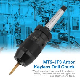 1-16mm Keyless Lathe Drill Chuck, Capacity 45# Steel Self Tighten Drill Chuck with MT2-JT3 Taper Arbor Keyless Drill Tool Attachment for Drill Machines, Milling Machines, Lathes