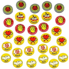 LITKO Premium Printed Dark Fantasy Token Set Compatible with Mork Borg, Forbidden Psalm Miniatures Game (30)