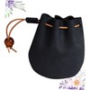 STOBOK Mens Coin Pouch Leather Coin Bag Small Drawstring Pouch