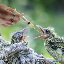 JEYORZY Pack of 10 Young Birds Feeding Hose, Includes a 10 ml Syringe, Bird Accessories Wind-Up Syringe, Breeding Bottle Feeding Syringe, Feeder Feeding Probe, Baby Young Birds Feeding for Water