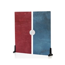 V-FLAT WORLD Duo Board Product Photography Backdrop - 2-Sided Background for Item & Food Photography - Includes 2 Legs & Mat - 24" x 24", Cobalt Blueberry/Cranberry Crimson