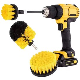 Wzdk 4 Piezas Cepillo de Taladro Eléctrico,3 Cepillos de Taladro para Limpieza con 1 Extensión, Kit de Cepillos Rotativo Exfoliante para Limpiar Paredes, Baño, Cocina, Tapiceria Coche, Piso Azulejo