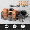 LEVERLOC Shower Caddy Suction Cup, Black Shower Shelf with Hooks