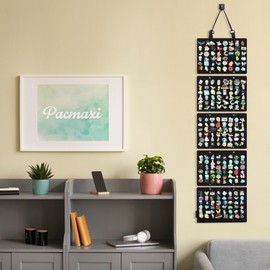 Hanging Enamel Lapel Pin Display Panels Organizer With 5 Loose-leaf Board Pieces, Brooch Pin Enamel Pin Display Pages, Badge Collection Display Holder Holds At Least 120 Pins.(Pins Not Included) (Black)
