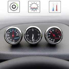 Gatuida Dashboard Decorations for Cars Car Hygrometer Moisture Meter Car Hygrometer Mechanical Hygrometer Luminous Clock Car Accessories Cart Digital Clock Thermometer Quartz Clock