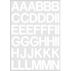 Letters and characters, white, 4 cm high letters in high-quality foil (letter set 4 cm, white)