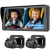 Dual Baby Car Camera 2 Kids 7.0'' Split Screen Ultrawide