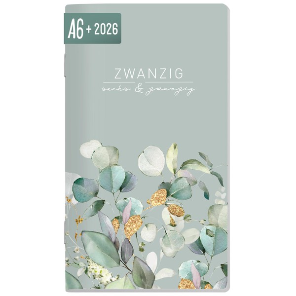 =Häfft® Monthly Calendar Weekly 2026 A6+ "Minty Leaves" 1 Month