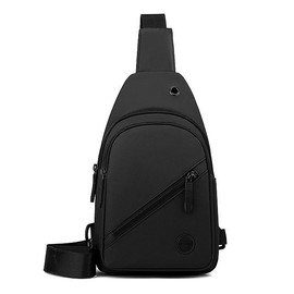 Long Keeper Small Sling bag Crossbody Backpack for Men Women Water Resistant Chest Bag Travel Bag with Earphone Hole Shoulder Bag for Sports and Outdoor (Black)