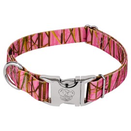 Country Brook Petz - Premium Pink Waterfowl Camo Dog Collar - Camouflage Collection Featuring Rugged Designs (1 Inch, Medium)