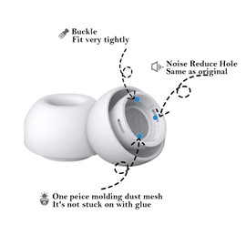 Moloppo 3-Pair Replacement Ear Tips for AirPods Pro & AirPods Pro 2nd Generation with Noise Reduction Hole,Fit in The Charging Case,Anti Slip Soft Ear Tips Compatible Airpods Pro/Pro 2 (Sizes S/M/L)