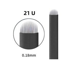 50pcs Thin 0.18mm Nano Blades Microblading Needles Permanent Makeup Eyebrow Tattoo Microblade 3D Embroidery Eye Nanoneedles (0.18mm 21U)