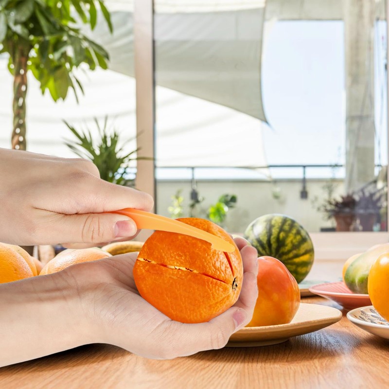 oruola 2pcs Orange Peeler Tool,Plastic Orange Peeler,Long-Handle Speed Peeler,Durable and
